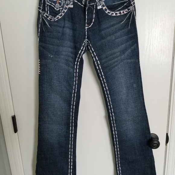 Laguna Beach thick stitch Rhine stone jeans - Picture 2 of 3